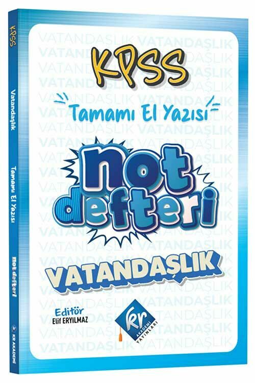 KR Akademi KPSS Vatandaşlık El Yazması Not Defteri