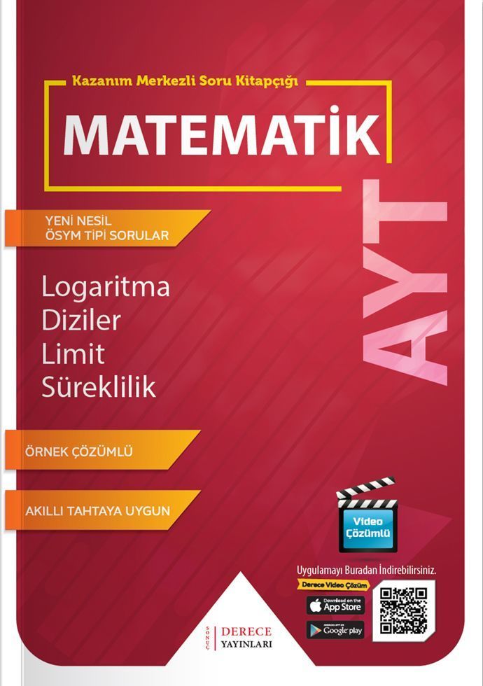 Derece Yayınları AYT Logaritma Diziler Limit Süreklilik