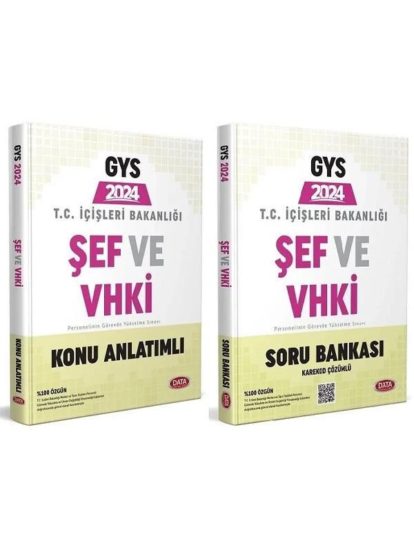 Data 2024 GYS İçişleri Bakanlığı Şef ve VHKİ Konu + Soru Bankası 2 li Set Data Yayınları