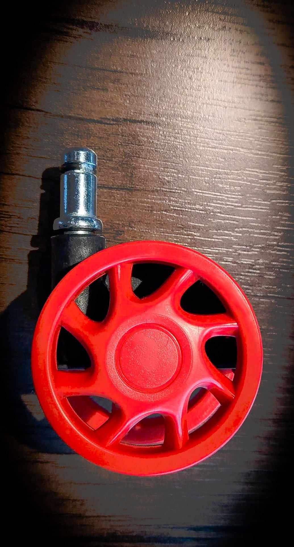 5 Adet Jant Şeklinde Kırmızı Ofis Koltuk Tekerleği Çap  11 mm