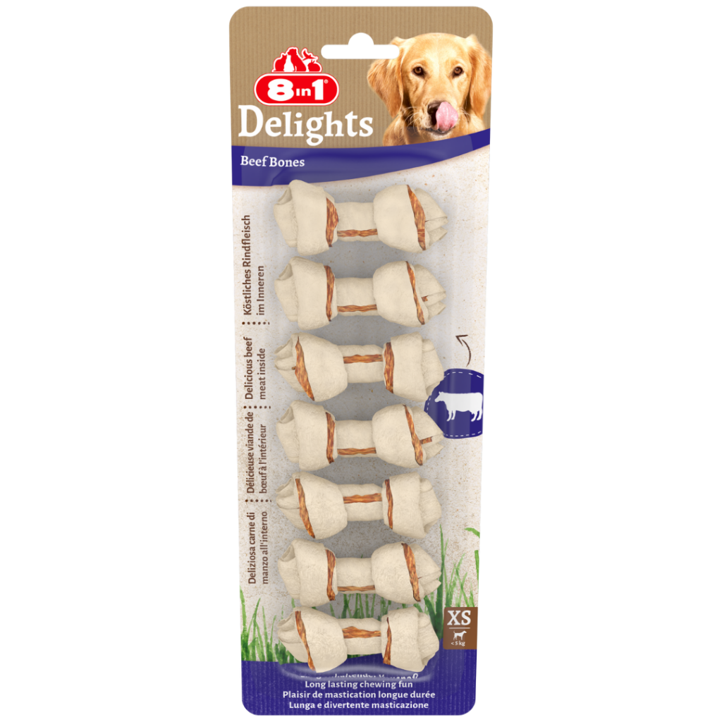 8in1 Delight Bones Biftekli Ağız Bakım Kemiği Köpek Ödülü Xs 7 Li 84 Gr