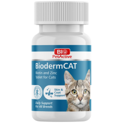 Bio PetActive Biodermcat Kediler İçin Çinko Ve Biotin Tablet (100 Tablet) 30 Gr