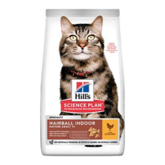 ﻿Hill's SCIENCE PLAN Tüy Yumağı +7 Olgun Yetişkin Tavuklu Kedi Maması 1.5 Kg