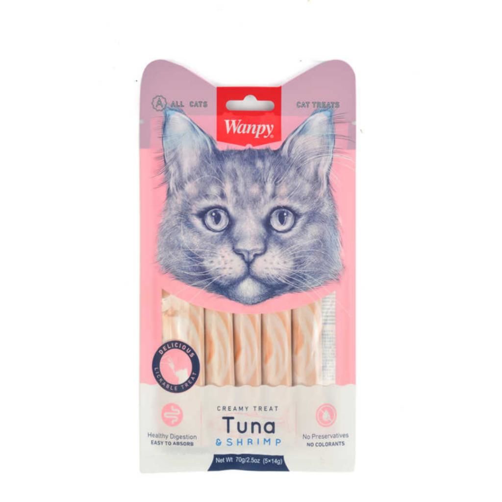 Wanpy Ton Balıklı Ve Karidesli Sıvı Kedi Ödülü 5 X 14 Gr