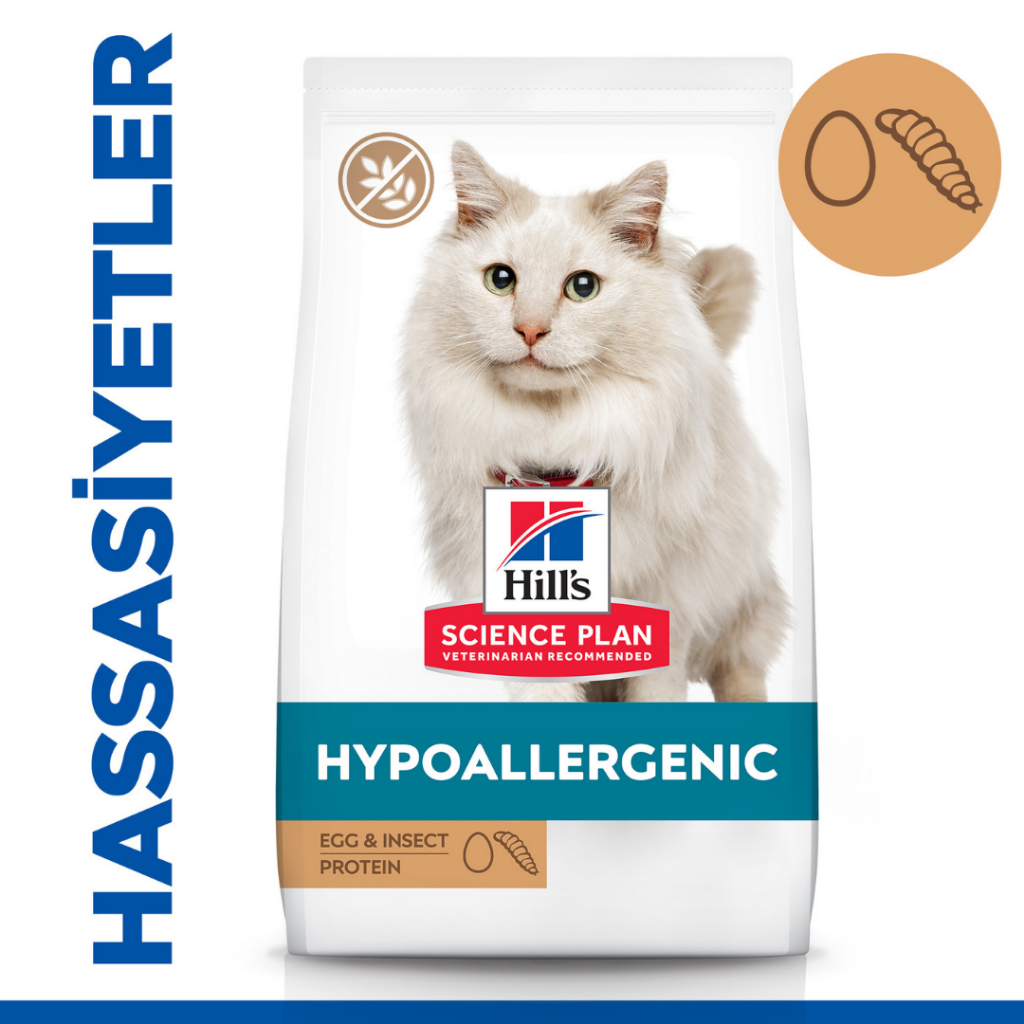 Hill's SCIENCE PLAN Hipoalerjenik Yumurta ve Böcek Proteinli Kedi Maması 1.5 Kg