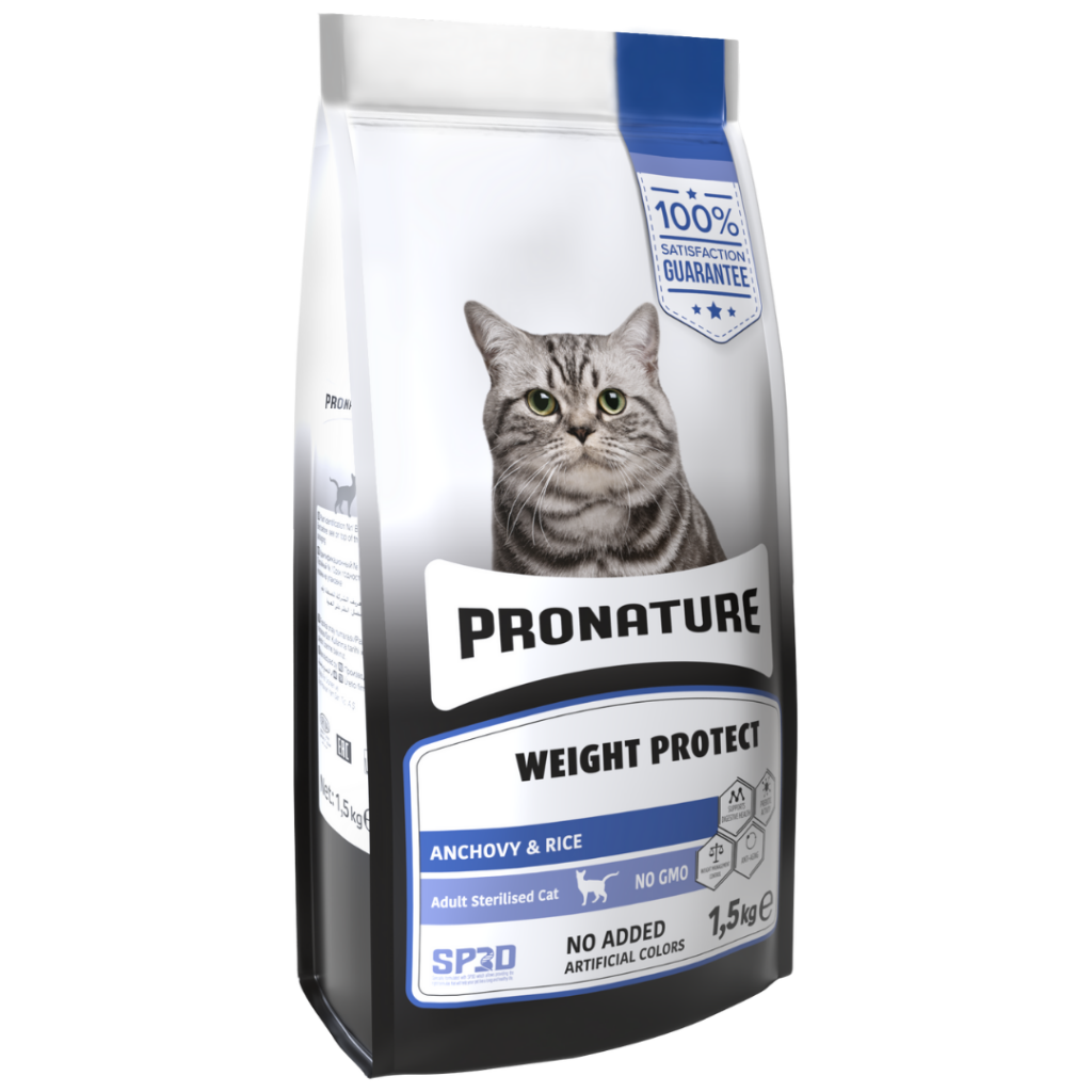 Pronature Weight Protect Anchovy Hamsili ve Pirinçli Kısırlaştırılmış Kedi Maması 1.5 Kg