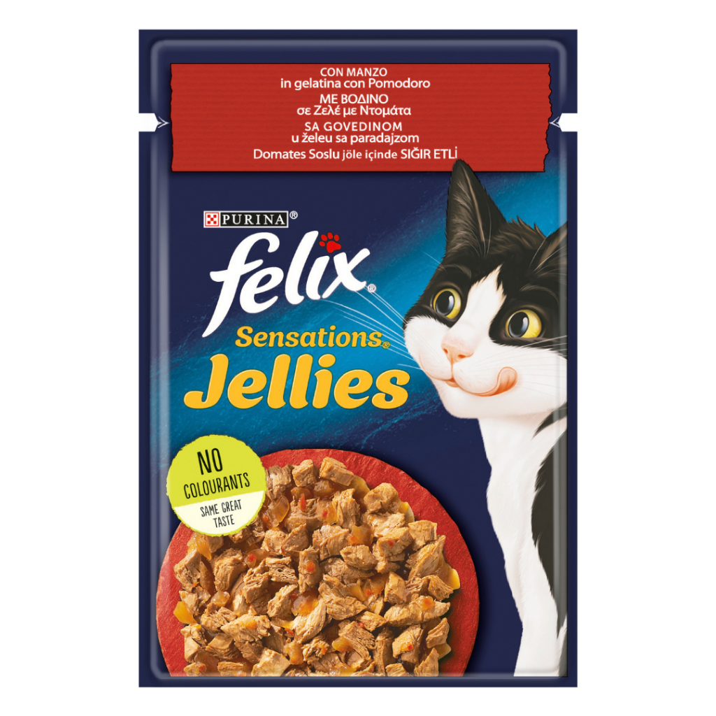 Felix Sığır Etli Ve Domates Soslu Pouch Kedi Yaş Maması 85 Gr