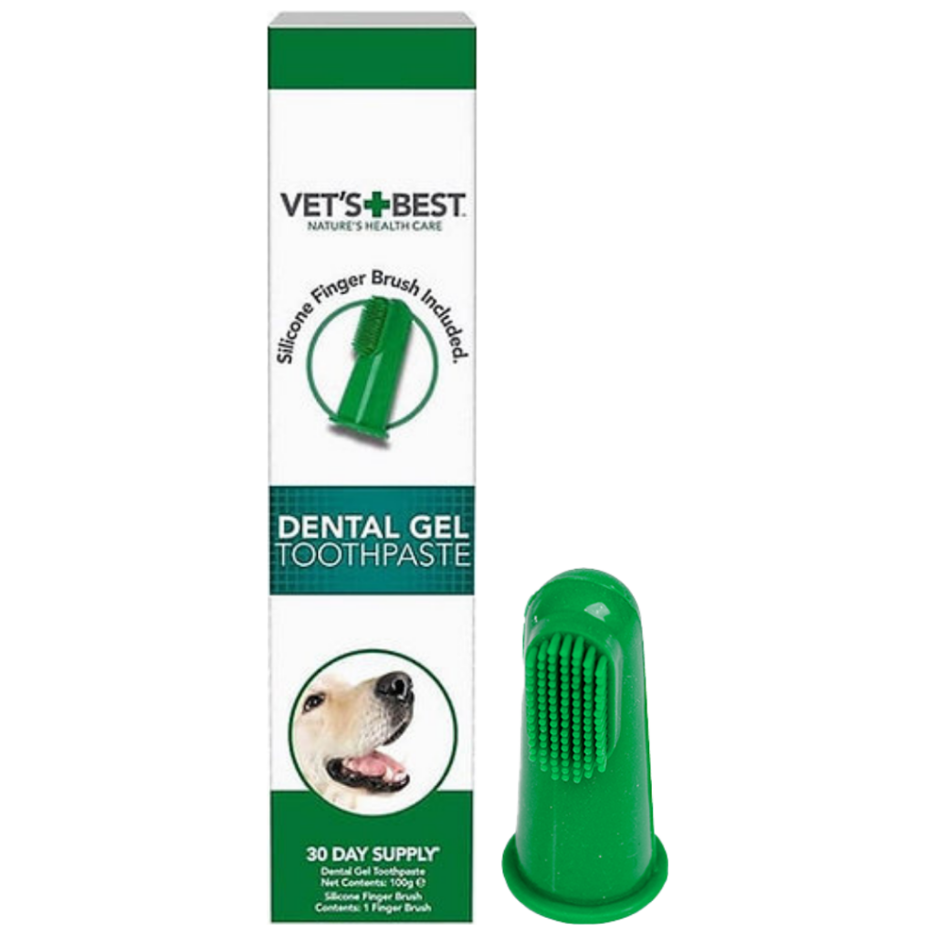 Vet's Best Köpekler İçin Slikon Başlıklı Diş Fırçası ve Diş Macunu 100 ML