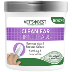 Vet's Best Kedi Ve Köpekler İçin Kulak Temizleme Parmak Pedi 50 Adet