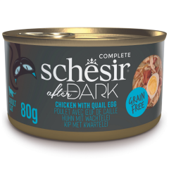 Schesir After Dark Tavuklu ve Bıldırcın Yumurtası Et Suyunda Kedi Konservesi 80 Gr