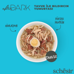 Schesir After Dark Tavuklu ve Bıldırcın Yumurtası Et Suyunda Kedi Konservesi 80 Gr