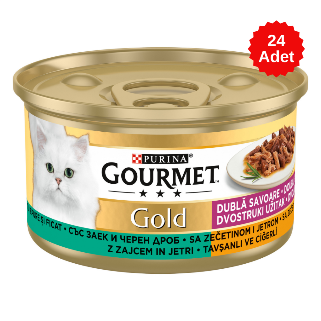 Gourmet Gold Ciğerli Ve Tavşanlı Kedi Konserve Maması 85 Gr 24 Adet