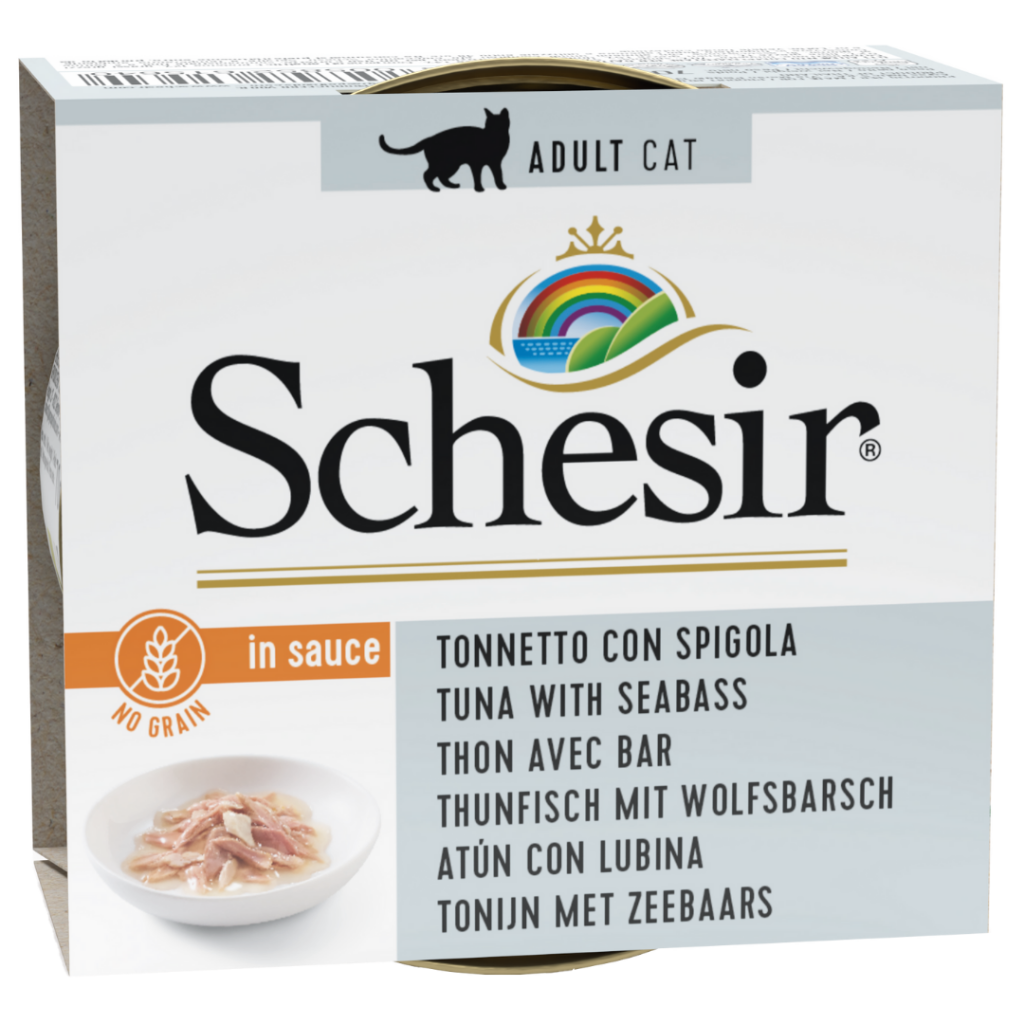 Schesir Cat İn Sauce Ton Balıklı ve Levrekli Doğal Soslu Kedi Konservesi 70 Gr