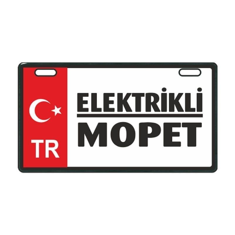 KIRMIZI ELEKTRİKLİ MOPET E-BİKE PLAKALIK