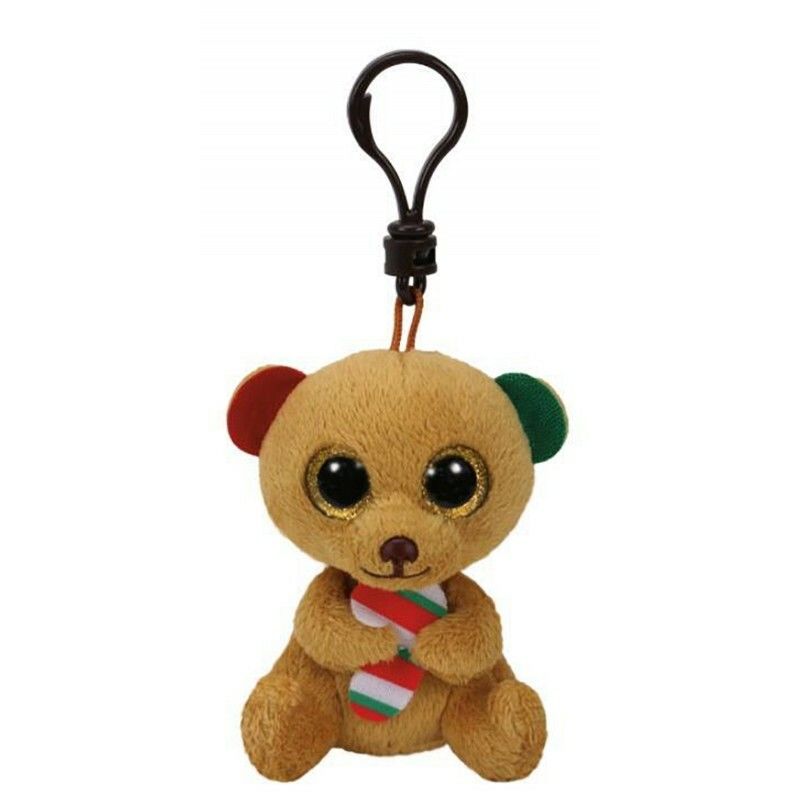 BELLA - BROWN BEAR W/CANDY CANE CLIP