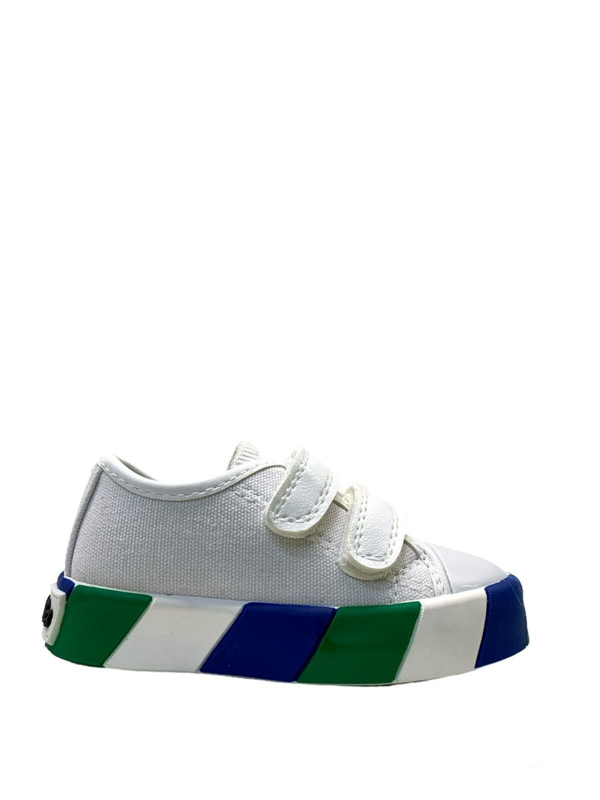 2207 Ortopedik Erkek Bebek Yeşil Işıklı Sneaker Beyaz/Yeşil - 25