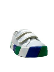 2207 Ortopedik Erkek Bebek Yeşil Işıklı Sneaker Beyaz/Yeşil - 25