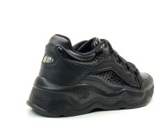 142 Kadın Siyah Rugan-Siyah Sneaker Siyah - 38