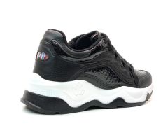 142 Kadın Siyah Rugan-Siyah Sneaker SİYAH-BEYAZ - 37