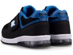 525-1 Bebek Hafızalı Taban Işıklı Sneaker Siyah/Saks Mavi - 22