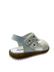 1101 Ortopedik Kız Çocuk Beyaz-Pembe Simli Sandalet BEYAZ-PEMBE - 30