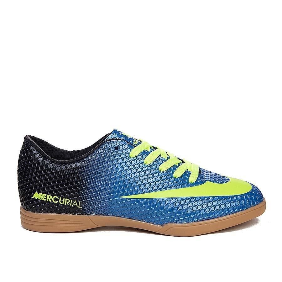 401 Genç Futsal Ayakkabı Saks Mavi/Yeşil - 39