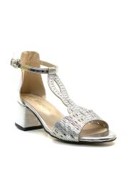 1834 Kız Çocuk Abiye Topuklu Ayakkabı Gümüş - 36