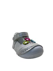 428 Kız Bebek Deri İlk Adım Ayakkabı Gümüş - 21