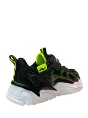30054 Hafif Hafızalı Taban Erkek Çocuk Sneaker Siyah/Yeşil - 35