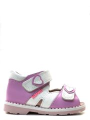 2356 Tam Ortopedik Hakiki Deri Kız Bebek Lila-Beyaz Korseli Sandalet Lila/Beyaz - 23