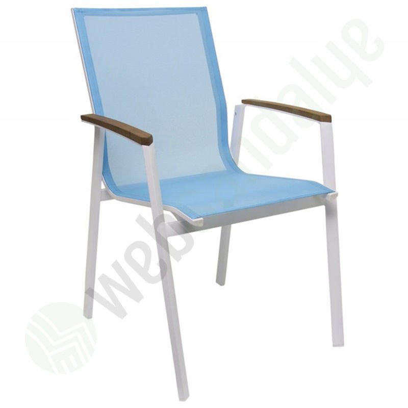 Meram Dış Mekan Sandalyesi Beyaz A.Mavi