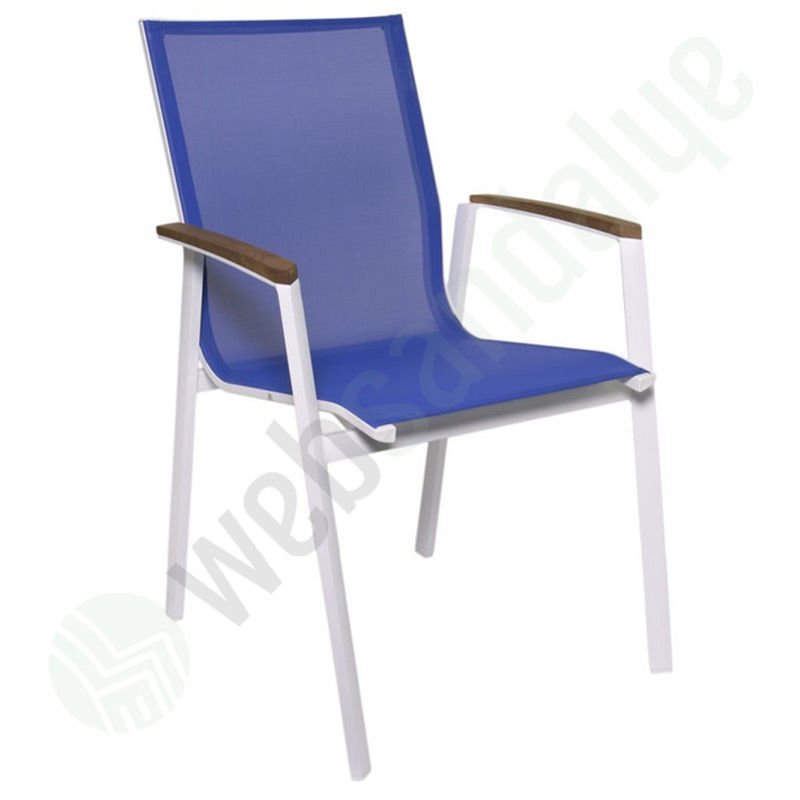 Meram Dış Mekan Sandalyesi Beyaz K.Mavi