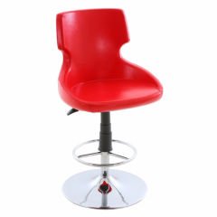 Royo Tepsi Ayaklı Krom Kırmızı Bar Sandalyesi