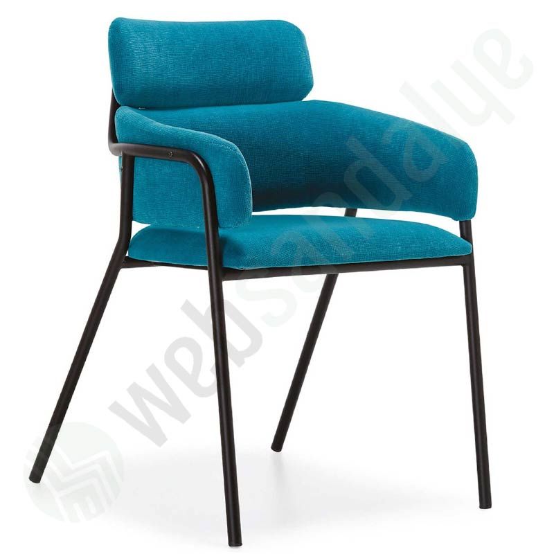 Taba Boyalı Ayak Metal Sandalye Mavi