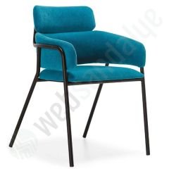 Taba Boyalı Ayak Metal Sandalye Mavi