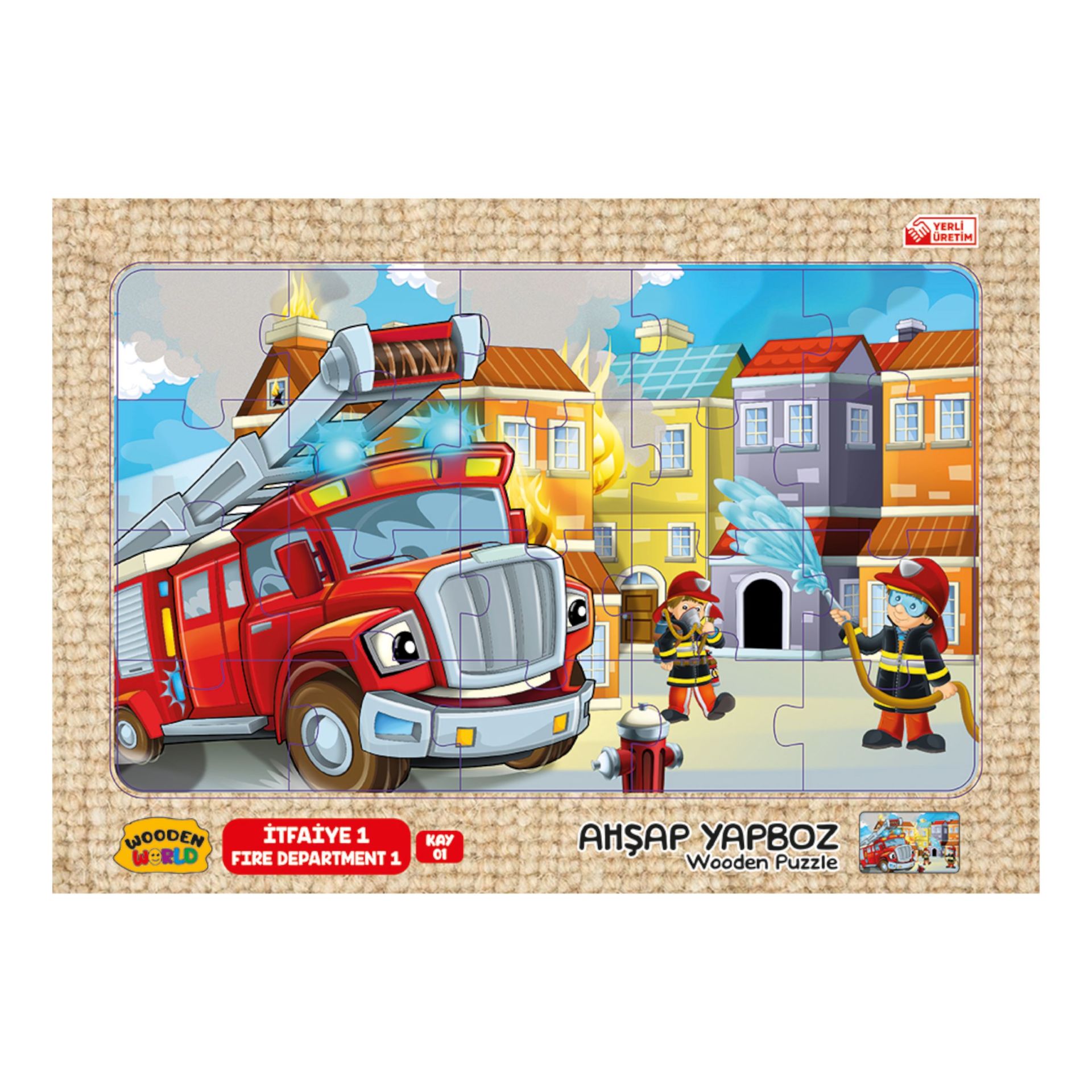 RED-KM5330 KUMTOYS AHSAP YAPBOZ KUCUK BOY 24X34  48