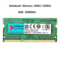 Afila NTB 8GB PC12800, 1600MHz DDR3 Notebook Ram Low Versiyon PC3L