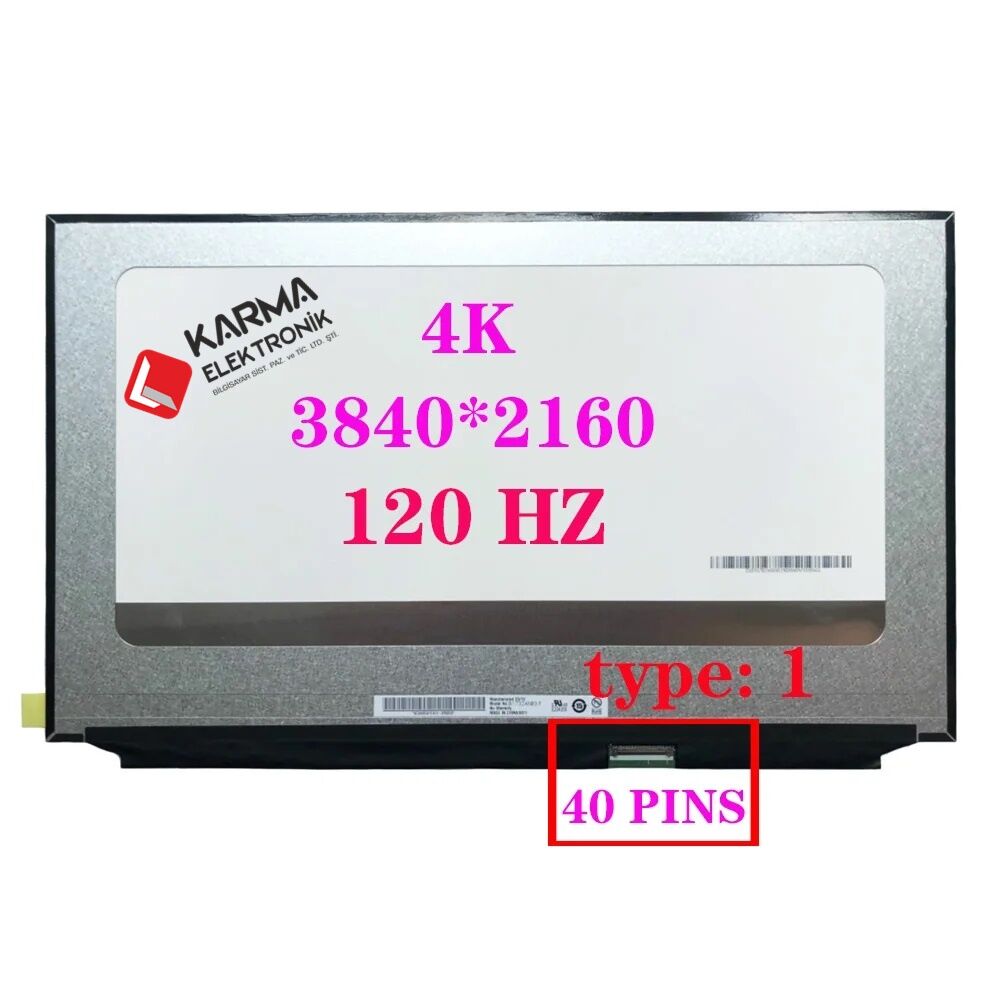 MSI CREATOR 17 A10SF Serisi 17.3 3840*2160 40pin eDp Slim FHD 4K Lcd Ekran, Panel 120Hz / Ver.1