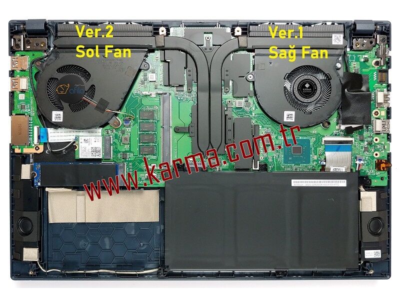 Asus VivoBook 15 X571GD-BQ524 Notebook uyumlu CPU, GPU Fanı Takım (Sağ-Sol SET)