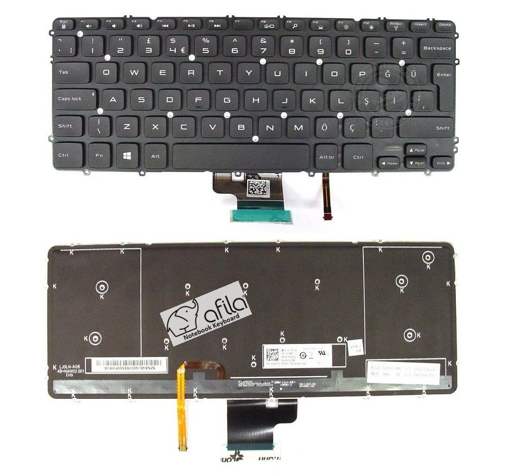 Dell Precision M3800 Notebook Klavyesi, Laptop Tuş Takımı (Siyah TR) Işıklı / NBKL0181