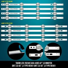 LG LC420DUE FG P2, 42LB620V, 6916L-1709A, 6916L-1956a, 6916L-1957A, 42LB585V-620V TV LED ÇUBUK Takım ( 4-A, 4-B ) SET
