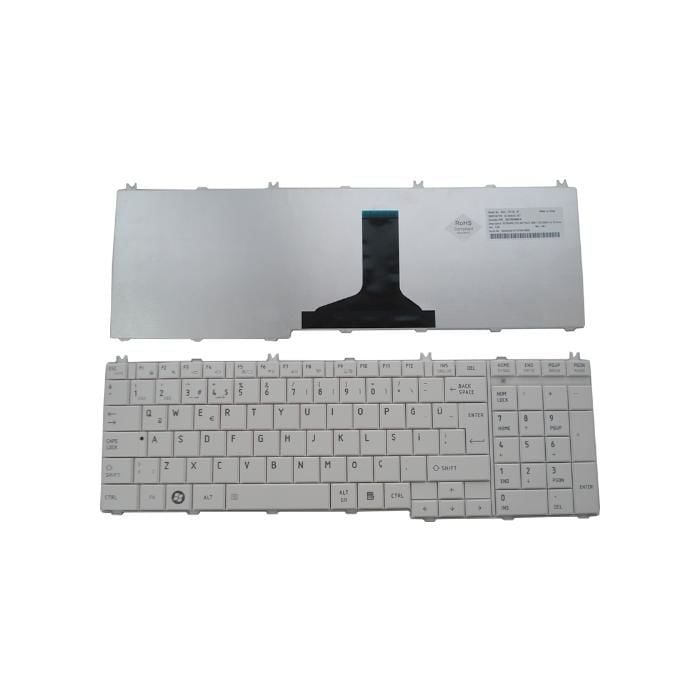 Toshiba Satellite L675-10Z Notebook Klavyesi, Tuş Takımı (Beyaz TR)