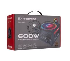 Rampage RGB-600 600W 80+ Plus Bronze 12cm RGB Fanlı Güç Kaynağı / Power Supplay PSU