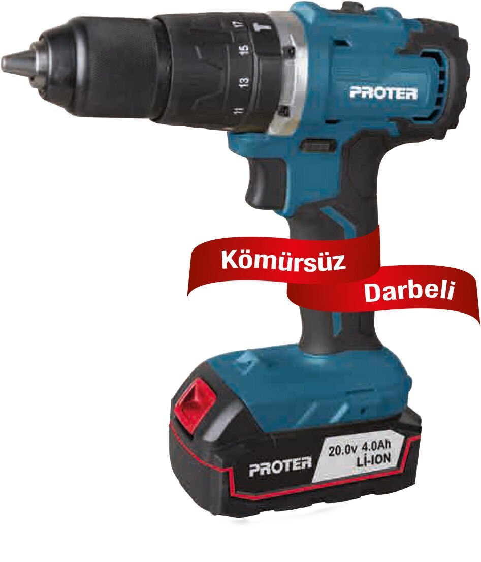 Proter PST 540 BL Kömürsüz Darbeli 13mm 20V Şarjlı Matkap