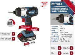 Proter Pst 360T Kömürsüz Darbeli Şarjlı Tornavida Matkap