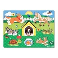 Evcil Hayvanlar Ahşap Tutmalı Puzzle