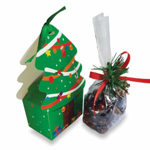 Yeni Yıl Ağacı Desenli Karton Poşette 200 gr Karışık Draje