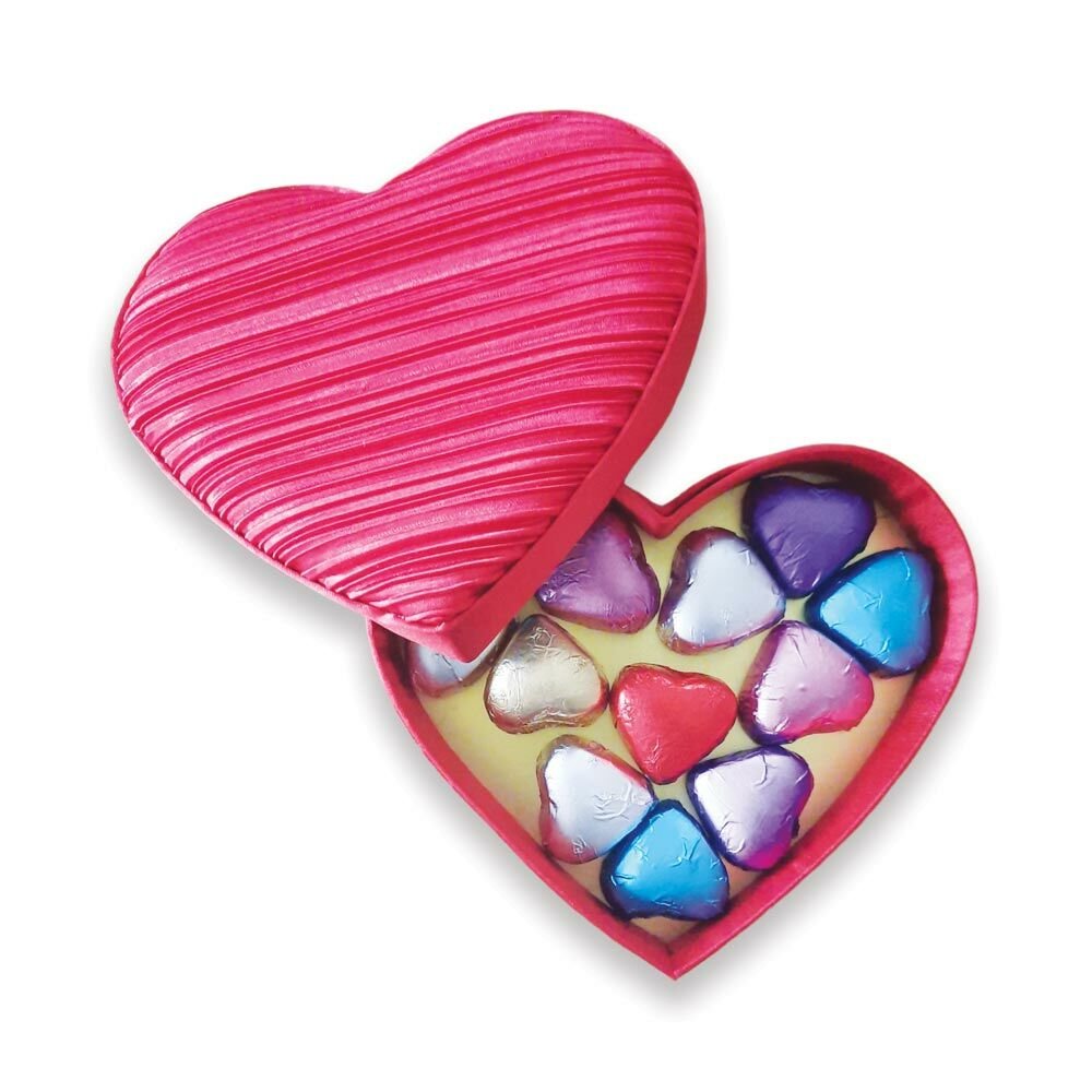 Kalp Şeklinde VIP Kutuda Kalp Şeklinde Spesiyal Çikolata 12 Adet