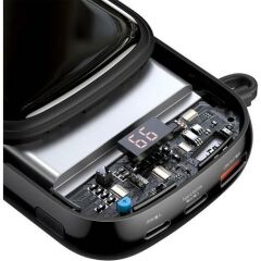 Baseus PPQD020101 Q Pow Pro Dijital Ekranlı 10.000 mAh 22.5W Type-C Kablolu Powerbank Siyah
