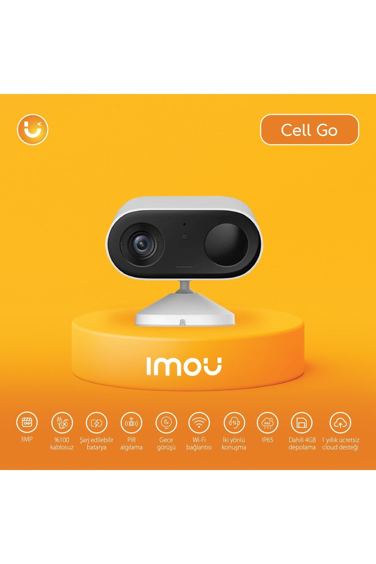 Imou Cell Go Kablosuz WiFi Kamera/3MP/2K (IPC-B32P-V2)